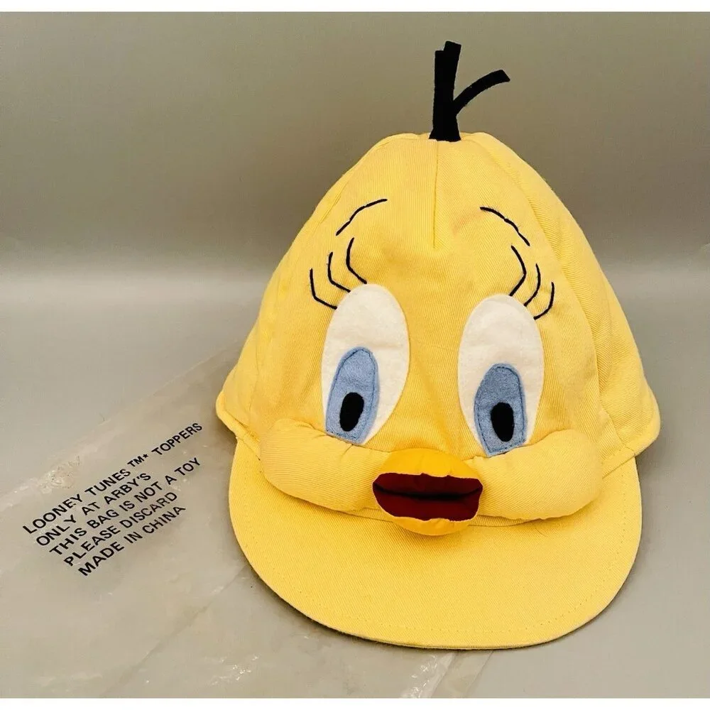 Looney Tunes Tweety Bird SnapBack Hat Plush Cap 1989 Arby’s Toppers Cartoons
